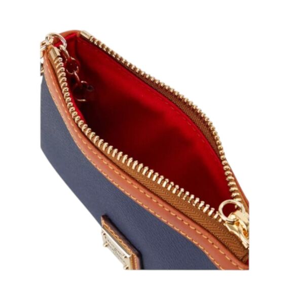 Dooney & Bourke Pebble Grain Leather Wristlet Blue Wallet Zip Clutch - Picture 3 of 4